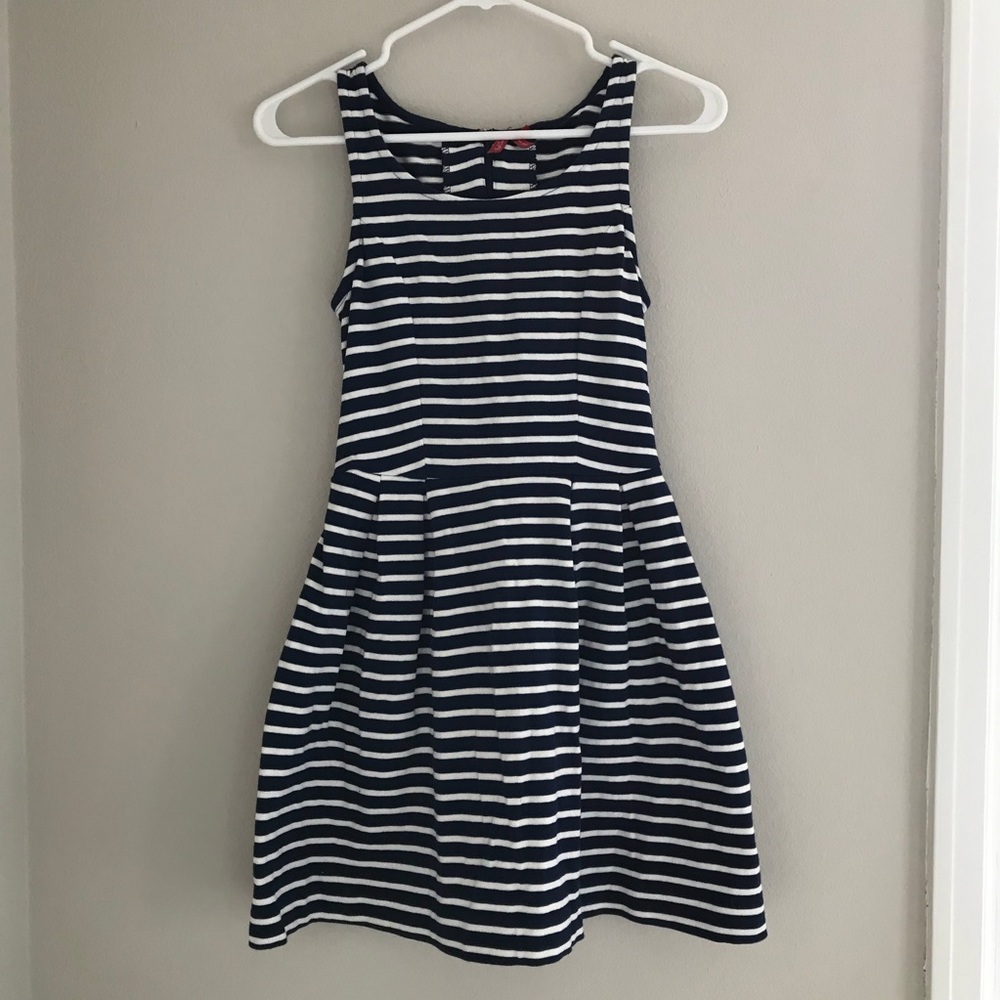 Navy and white striped dress